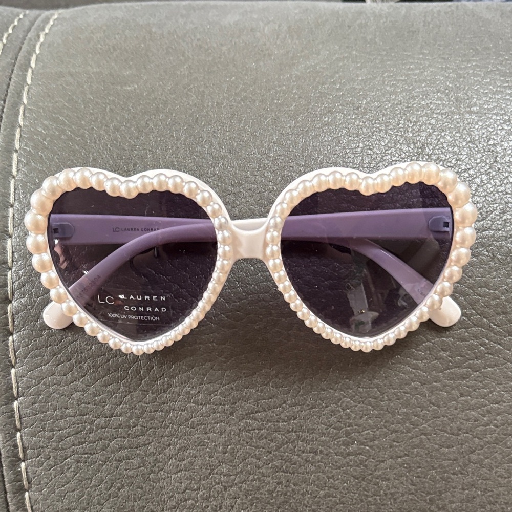 Lauren Conrad faux pearl heart sunglasses